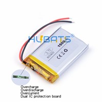 Hubats 1500mAh 803450 3.7v Lithium Li Ion Polymer Rechargeable Battery for GPS MP3 MP4 MP5 DVD Bluetooth Model Toy