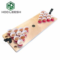 Wooden Mini Beer Pong Game Set Party Game Beer Game