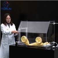 Portable Glove Box for Laboratory To Isolate Sensitive Materials, Acrylic / PMMA Isolator Work Ststion