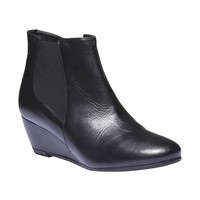 Leather Ankle Boots with Wedge Heel & Leather Shoes