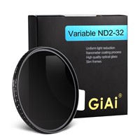 GiAi ND2-32 Variable Neutral Density Camera Lens ND Filter 82mm 77mm 72mm 67mm 62mm 58mm 52mm 49mm 46mm 43mm 40.5mm 37mm
