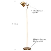 Adjustable LED Light, Modern Brass Pharmacy LED Floor Lamp, 3-Way Dimmable Touch Switch