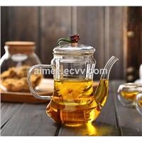 Heat Resistant Explosion-Proof Glass Teapot Transparent Tea Services Set Unique Design Teapot Insufer Warmer