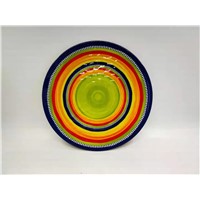 Melamine Plate 10.5&amp;quot; Round Colorful White Melamine with Decal