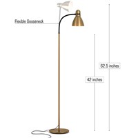 Adjustable Goose Neck Standing Lamp LED Light, Task & Reading Metal Floor Lamp Touch Dimmable Swicth Tag