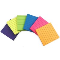 Self-Stick Bright Color Lined Sticky Notes Pad for Office, School &amp; Home