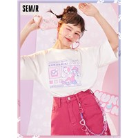 [Unicorn Series] Senma Short-Sleeved T-Shirt Women's Extra Loose White T-Shirt 2021 Summer New Top