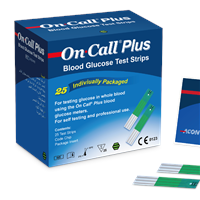 Blood Glucose Test Strip on Call Plus Acon 25 Individual Package