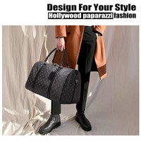 Fashion Travel Bag Men Women Classic PU Leather Luggage Bag Female Portable Large Capacity Lightweight Travel Fitness Ba