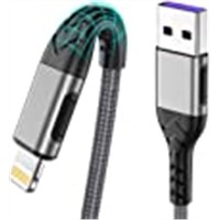 [MFi Certified] 3Pack 10FT USB A Cable for Long Charger Flex Cable, Fast Phone Charging Cord for iPhone (Silver)