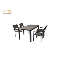 Outdoor Furniture Sets Garden Dining Furniture Aluminum Frame Polywood Waterproof Table Chair Sets