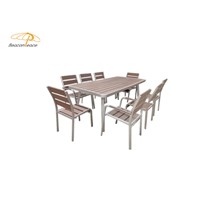 Factory Wholesale Price Outdoor Garden Dining Furniture Aluminum Frame Waterproof Table Chair Sets