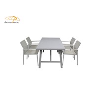Outdoor Garden Patio Aluminum Frame Table Fabric Chair Dining Furniture Sets