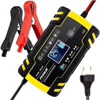 FOXSUR 12V 24V 8A 3-Stage Smart Automatic Smart Battery Charger, Charger for GEL WET AGM Battery