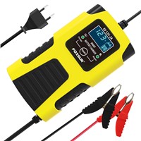 FOXSUR Motorcycle Battery Charger 6V 12V Pedal Lead-Acid Battery Full Intelligent Repair Multi-Purpose Charger