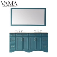 Vama 72 Inch American Double Sinks Bathroom Vanity Cabinet Furniture 710072G