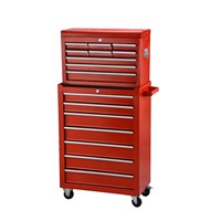 16 Drawers Rolling Tool Chest Metal Cabinet Wheels Portable Storage Sliding Box