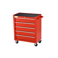Roller Tool Cabinet 5 Drawers Red Trolley Cart Storage Shelf Roller DIY Equipment