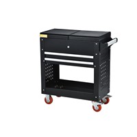 Rolling Mechanics Tool Cart Slide Top Utility Storage Cabinet Toolbox Tool Organizer with Open Lid & 2 Sliding Drawers