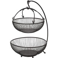 Two Tiers Metal Ftruit Basket Wire Storage Basket