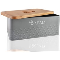 Bread Box with Bamboo Cutting Board Lid Bread Bin Bread Storage Container Holder Bread Keeper Bin