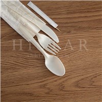 Biodegradable Corn Starch Knife, Fork &amp; Spoon Cutlery Set Disposable Cutlery Set