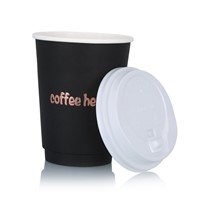 CHIYIN Whole Sale Custom Degradable Eco-Freindly Paper Cup Logo 2oz-22oz Double Wall Coffee Cup Disposable with Lid