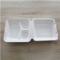 Wholesale Biodegradable Bagasse Lunch Box Disposable Environmental Friendly 3 Compartment Bagasse Lunch Box