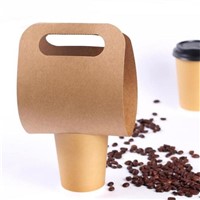Disposable Kraft Paper Cup Holder Coffee Drink Takeaway Cup Holder