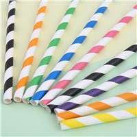 Disposable Paper Straws Coloured Striped Paper Straws