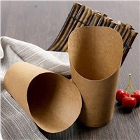Environmentally Friendly Disposable French Fries Cup Kraft Paper French Fries Cup