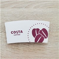 White Coffee Cup Sleeve Disposable Corrugated Coffee Cup Sleeve