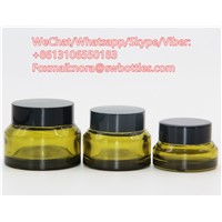 Wholesale Inclined Shoulder Pickles Green Glass Cosmetic Bottles Cream Packaging Glass Bottles