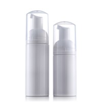 Custom Empty Plastic Foam Pump Bottle 100ml 150ml White PET Facial Cleanser Mousse Foam Pump Bottle