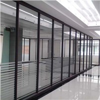 Soundproof Office Single Glass Partition Full Height Aluminum Frame Clear Tempered Glazed Wall