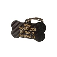 Carbon Fiber Dog ID Tags/ Keychain