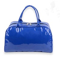 Product Name Bright Leather PU Bag Patent Leather Mirror Waterproof Fitness Bag Material PU ColorBlue, Or Could Be Cu