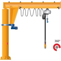 Floor Mounted 360 Degree Rotate 0.5-5ton Workshop Use Jib Crane