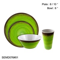 SEBEST Factory 2021 New Design Fruit Kiwi Color Style Melamine 4 Portions Plates Plates Sets Dinnerware Melamine Plate