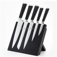 6pcs Stainless Steel Hollow Handle Kitchen Knife Set with Magnetic Stand