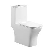 Design Ceramic Bathroom Toilet Commode Square Rimless Flush Wc p Trap Sanitary One Piece Toilets