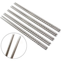 Reusable Metal Chopsticks - Stainless Steel Spiral Chopstick Non-Slip Thread Chopsticks