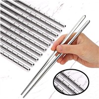 Premium Reusable Metal Stainless Steel Chopsticks Dishwasher Safe Lightweight Metal Chop Stick