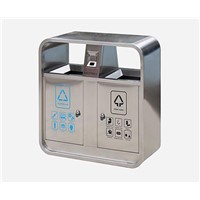 MAX-HB220 Outdoor Stainless Steel Rubbish Bin with Ashtray for Street