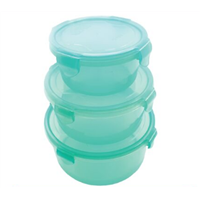 Plastic Food Container Set of 3, 395gram, Microwavable, with &amp;amp; without Locks Version L/C, SGS Avl.