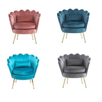 High Quality Luxury Solid Wood Velvet Fabric Metal Leg Design Cushion Seat Hotel Coffee Leisure Chair for Living Room Fu
