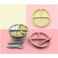 Faisiu Toddler Plates with Suction - Baby Plates - 100% Food-Grade Silicone Divided Plates