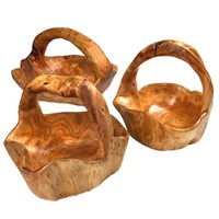 Wooden Carvings, Vase, Basket, Kitchen Tools