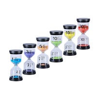 6pcs Sand Timer Pack Set of 1/3/5/10/15/30 Minutes Hourglass for Kids