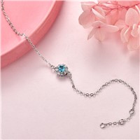 Korean Version Live Broadcast Hot Selling Imitation Mosan Stone Bracelet Female Inlaid Diamond Blue Crystal Zircon Brace